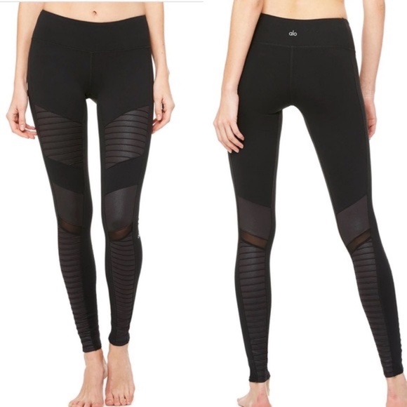 ALO Yoga Pants - Alo Yoga Black Moto Leggings